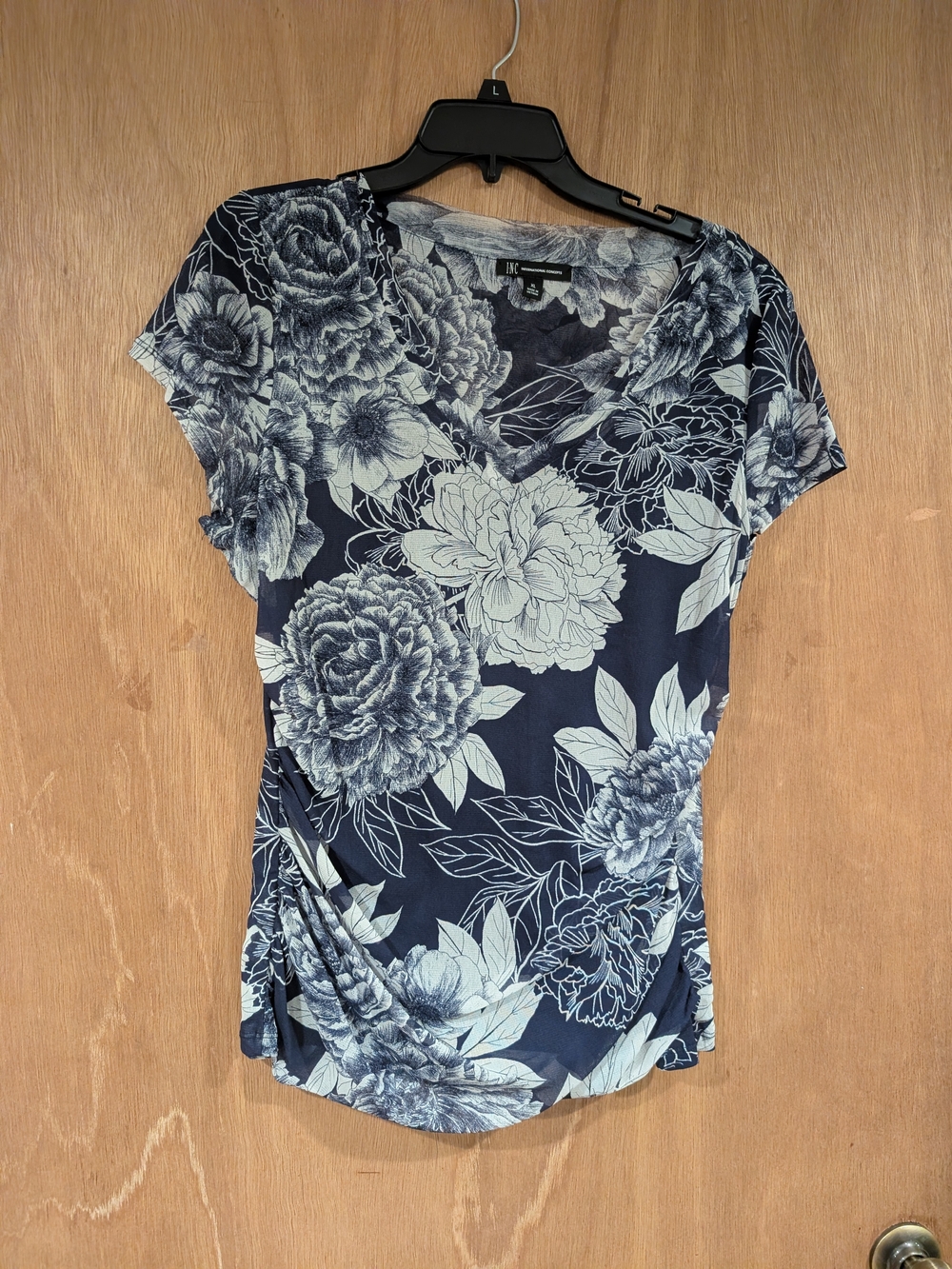 Lauren Ralph Lauren Navy Floral V-Neck Tee